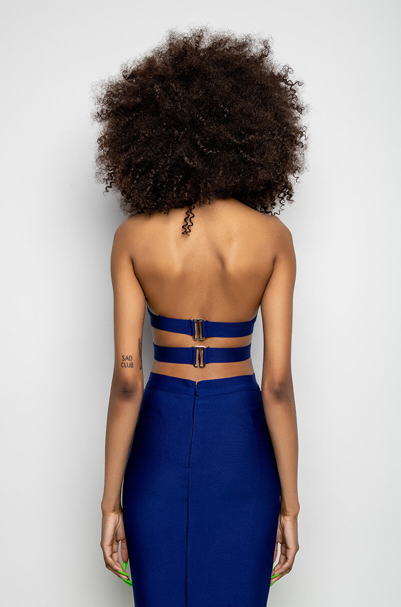 Extra View Take Control Off The Shoulder Cutout Bandage Crop Top