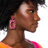 Front View Take Me On A Trip Embellished Statement Earrings