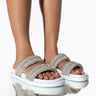 Front View Take Me To Space Flat Sandal In White