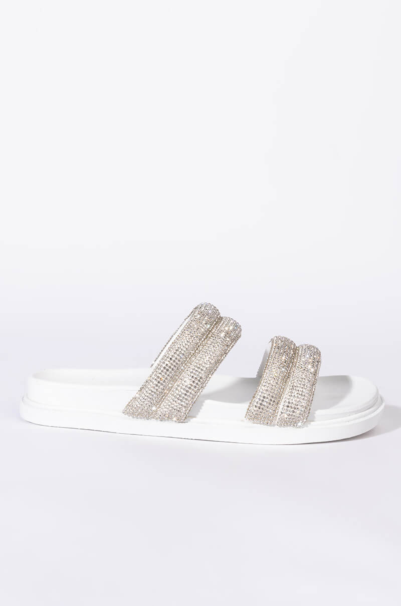 Back View Take Me To Space Flat Sandal In White 2