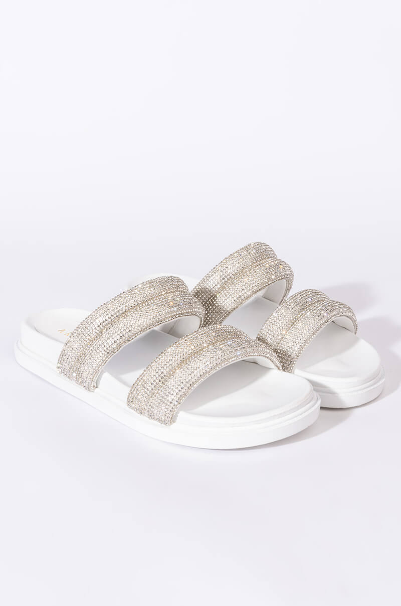 Detail View Take Me To Space Flat Sandal In White 3