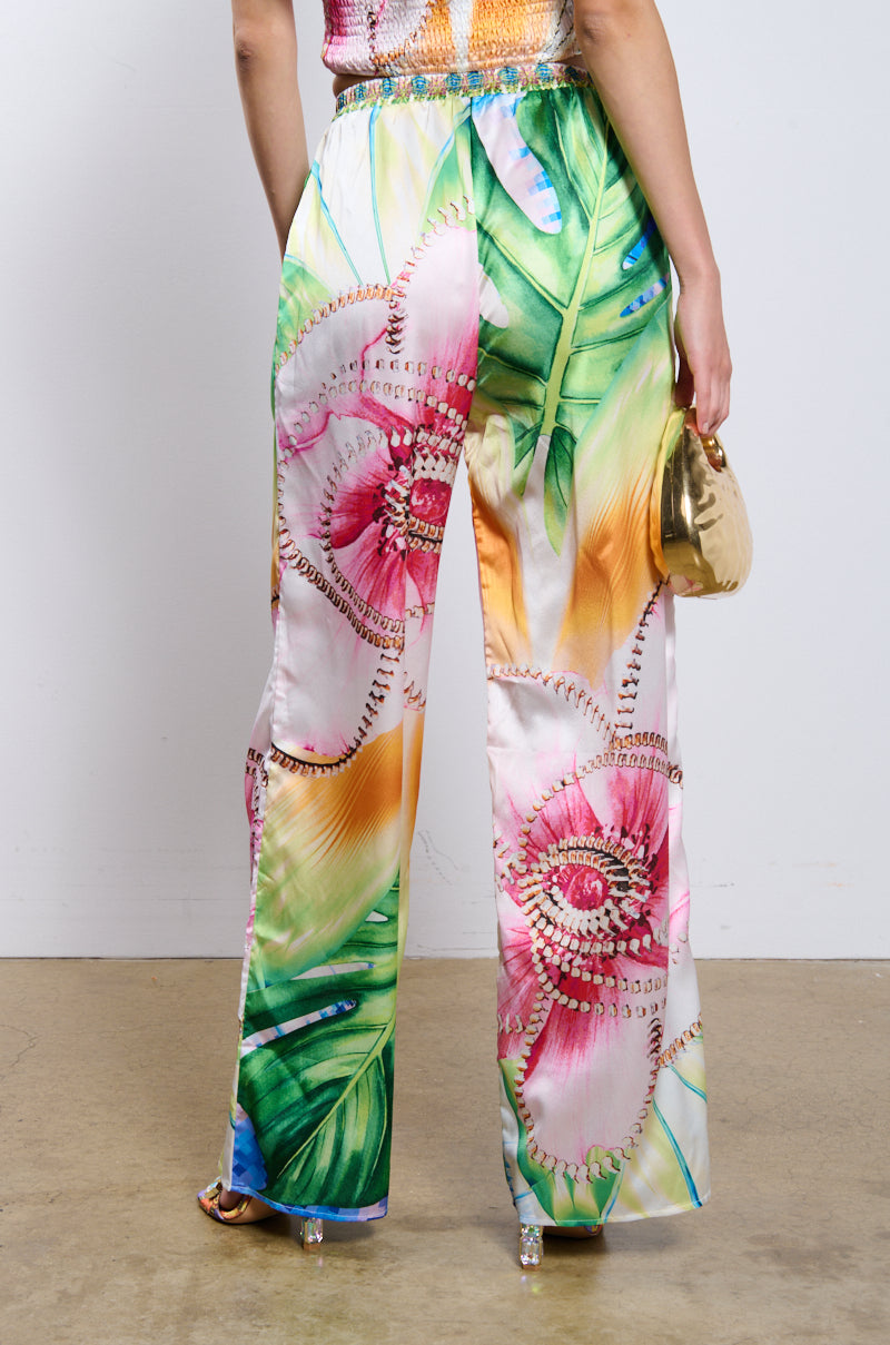 Detail View Take Me To The Coast Satin Pant