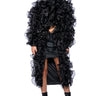 Front View Take Notes Ruffle Duster In Black