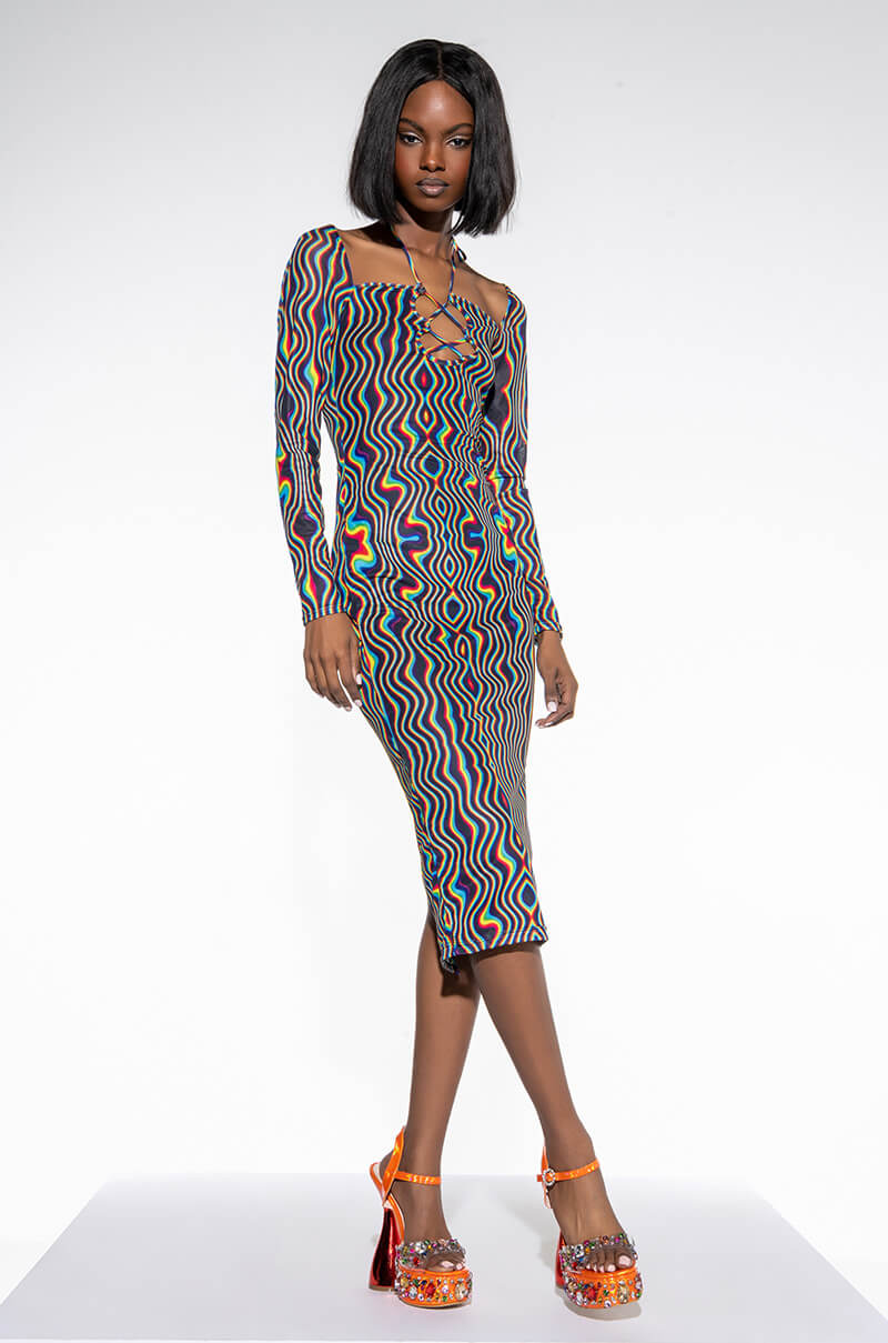 TAKE YOU THERE MIDI MESH DRESS view 0