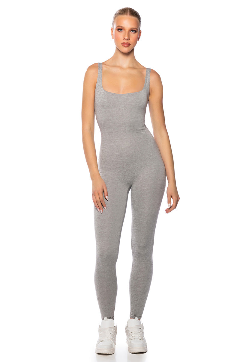 Front View Talia Double Layer Fitted Jumpsuit