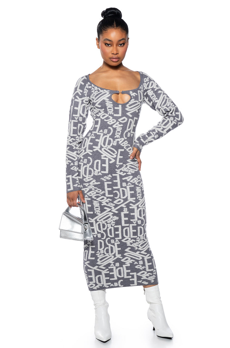 Front View Talk About It Knit Midi Dress