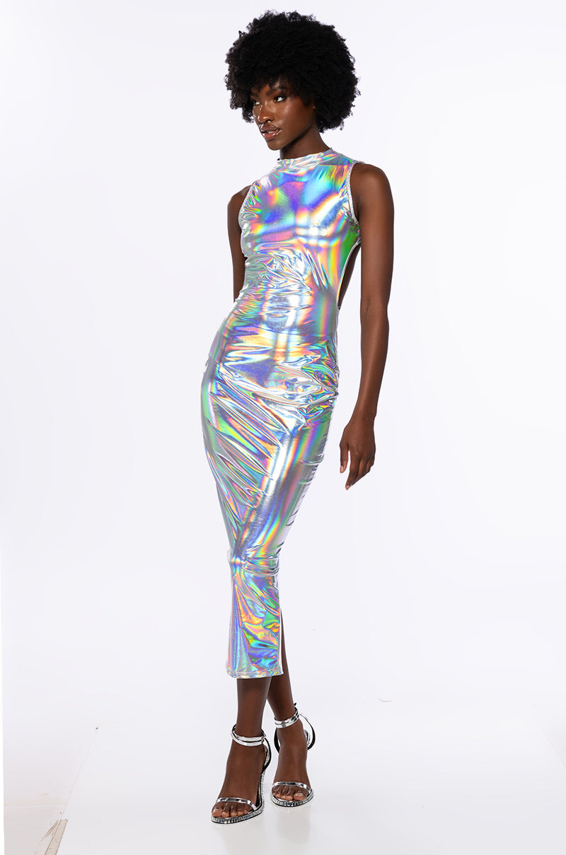 Front View Talk About Me Sleeveless Midi Dress