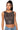 Front View Talk Is Cheap Embellished Print Tank Top In Black