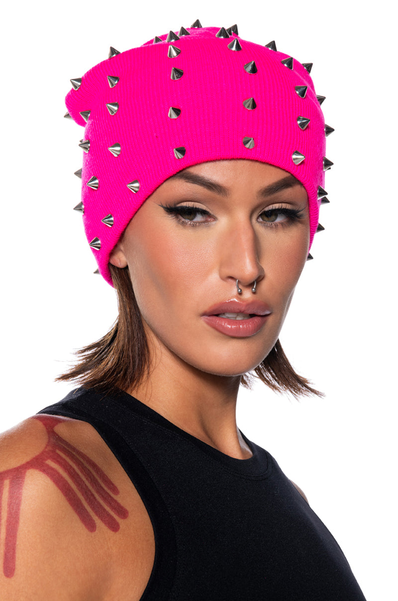 TALK OF THE TOWN STUDDED BEANIE view 0