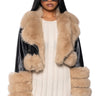 Front View Talk The Talk Faux Fur Moto Jacket