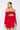 Front View Talk To Me Contrast Trim Off The Shoulder Mini Dress in Red Multi