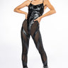 Front View Talk To Me Mesh Detail Sleeveless Jumpsuit