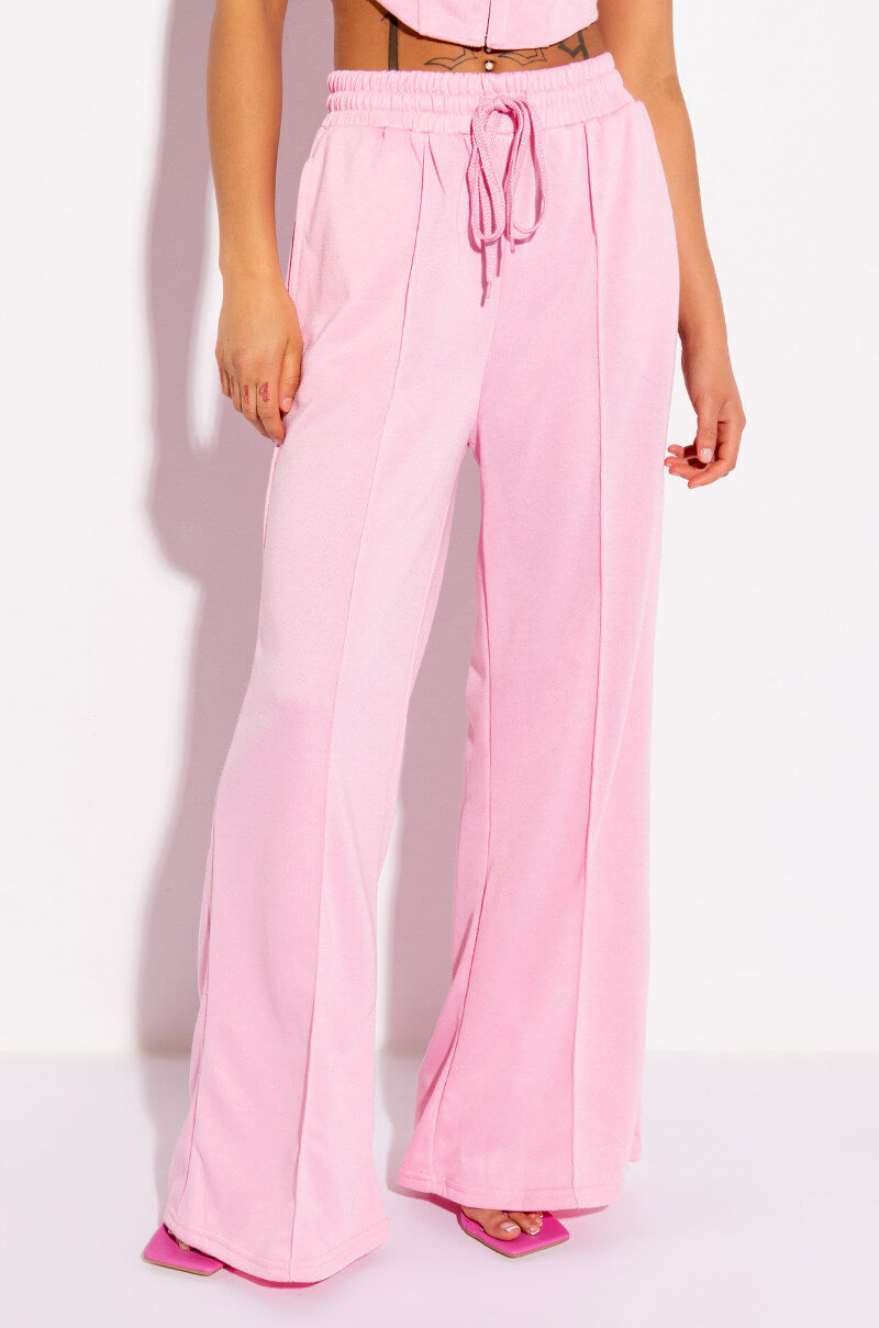 Front View Talk To Me Nice Wide Leg Joggers
