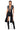 Front View Talk To Me Stud Draped Faux Leather Vest