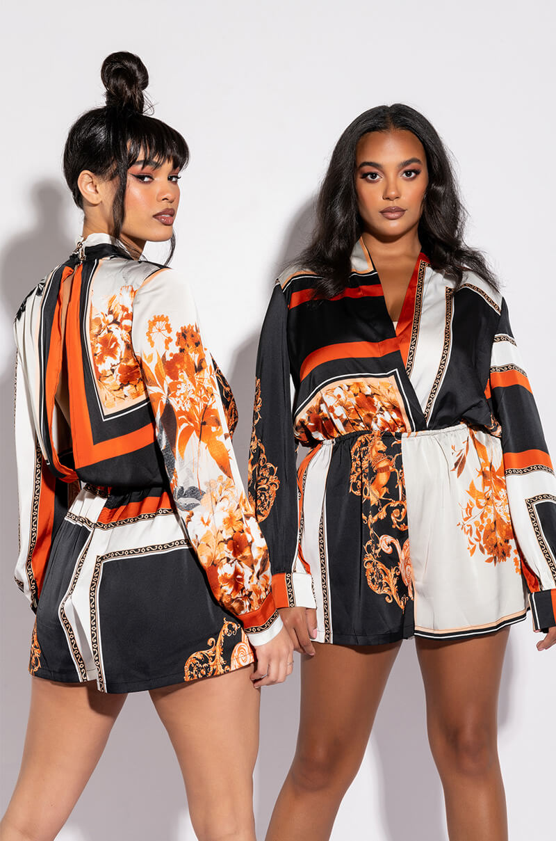 Back View Talk To Me V Neck Romper 2