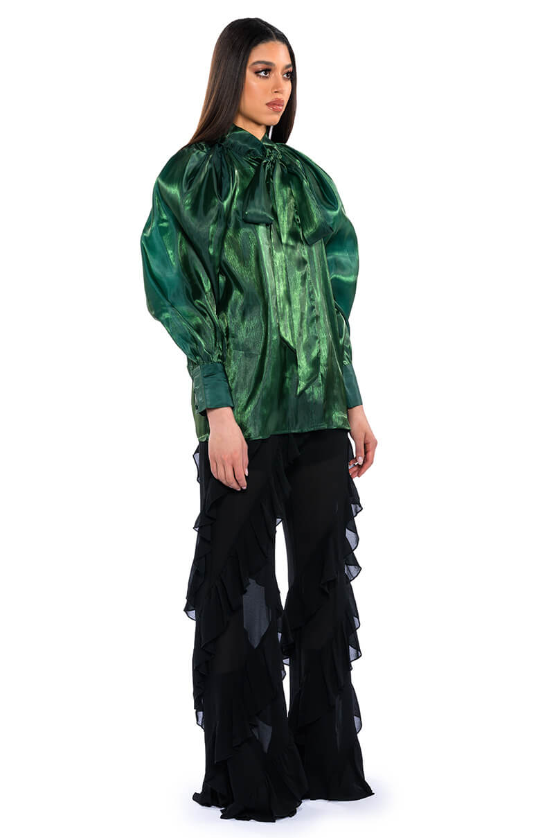 Detail View Talulla Tie Neck Long Sleeve Blouse