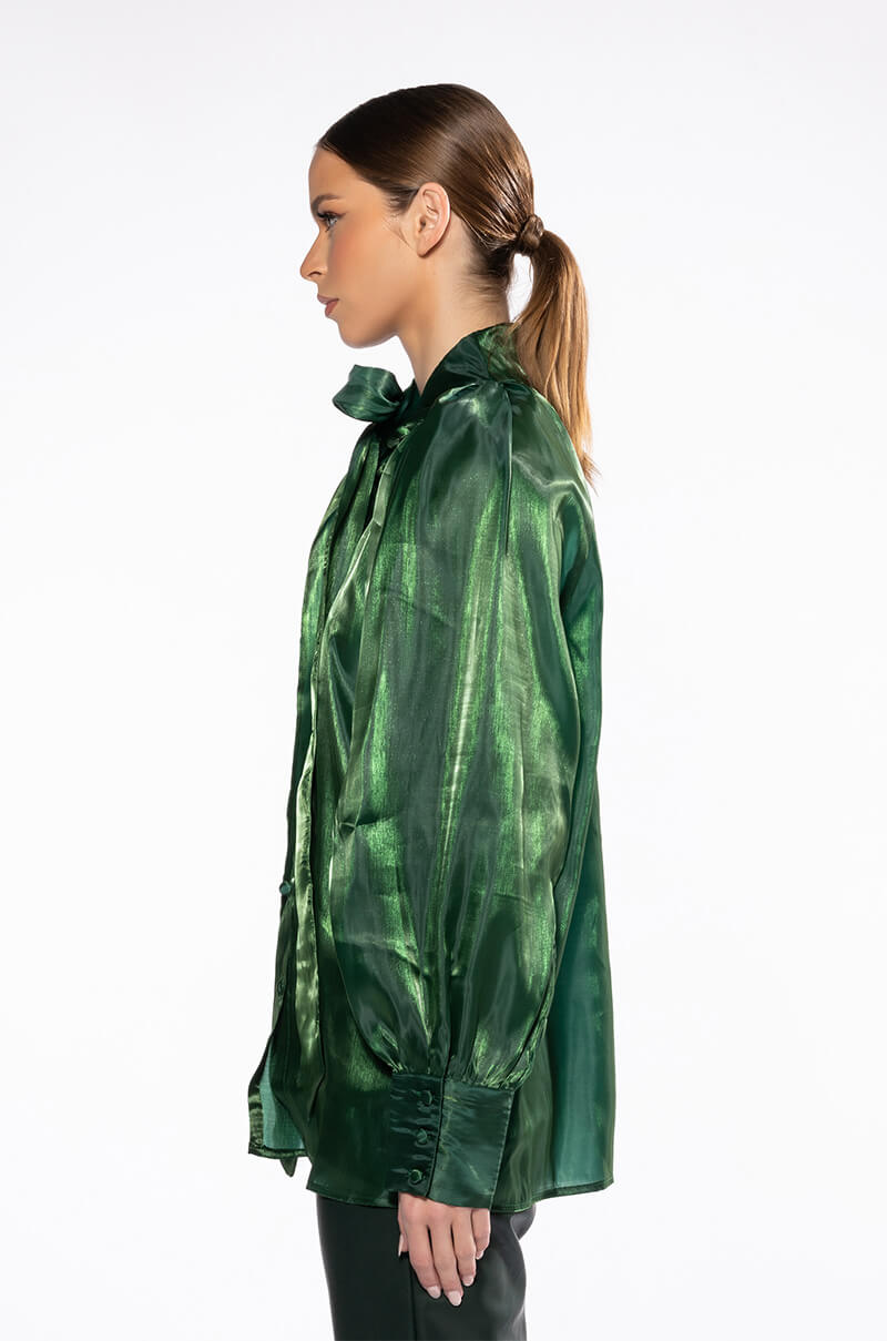 Extra View Talulla Tie Neck Long Sleeve Blouse