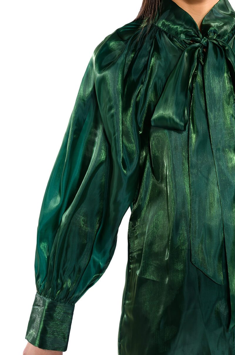 Extra View Talulla Tie Neck Long Sleeve Blouse