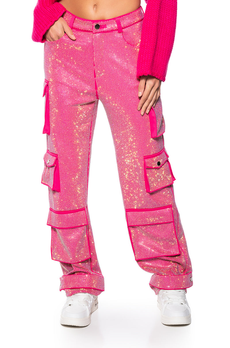 Side View Tamara Rhinestone Cargo Pant