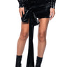 Front View Tasha Faux Leather Rose Decal Mini Skirt