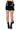 Extra View Tasha Faux Leather Rose Decal Mini Skirt