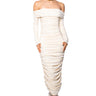 Front View Tati Off The Shoulder Knit Maxi Dress