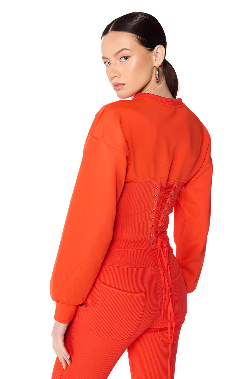 Side View Tatum Structured Fit Crewneck Sweatshirt