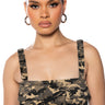 Front View Taylor Camo Cargo Bralette