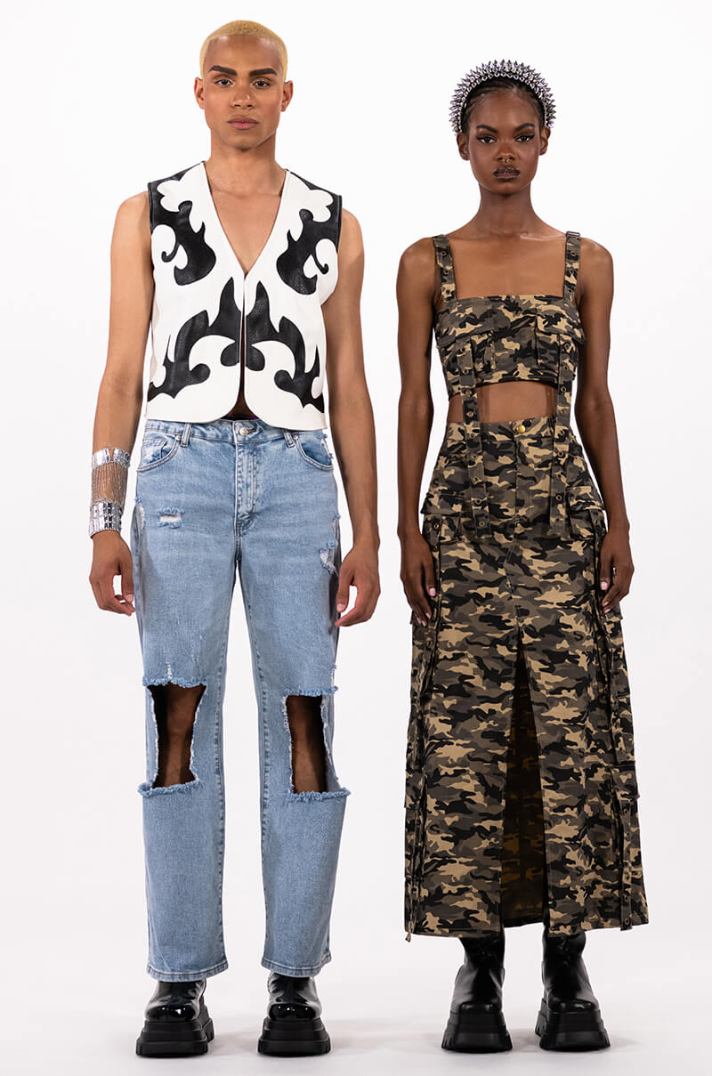 Extra View Taylor Camo Cargo Maxi Skirt