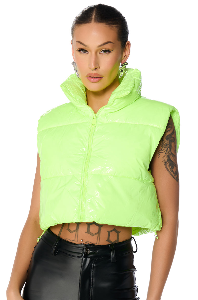 Side View Taylor Said Crop Puffer Vest