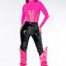 Front View Te Amo High Waist Skinny Faux Patent Leather Pant