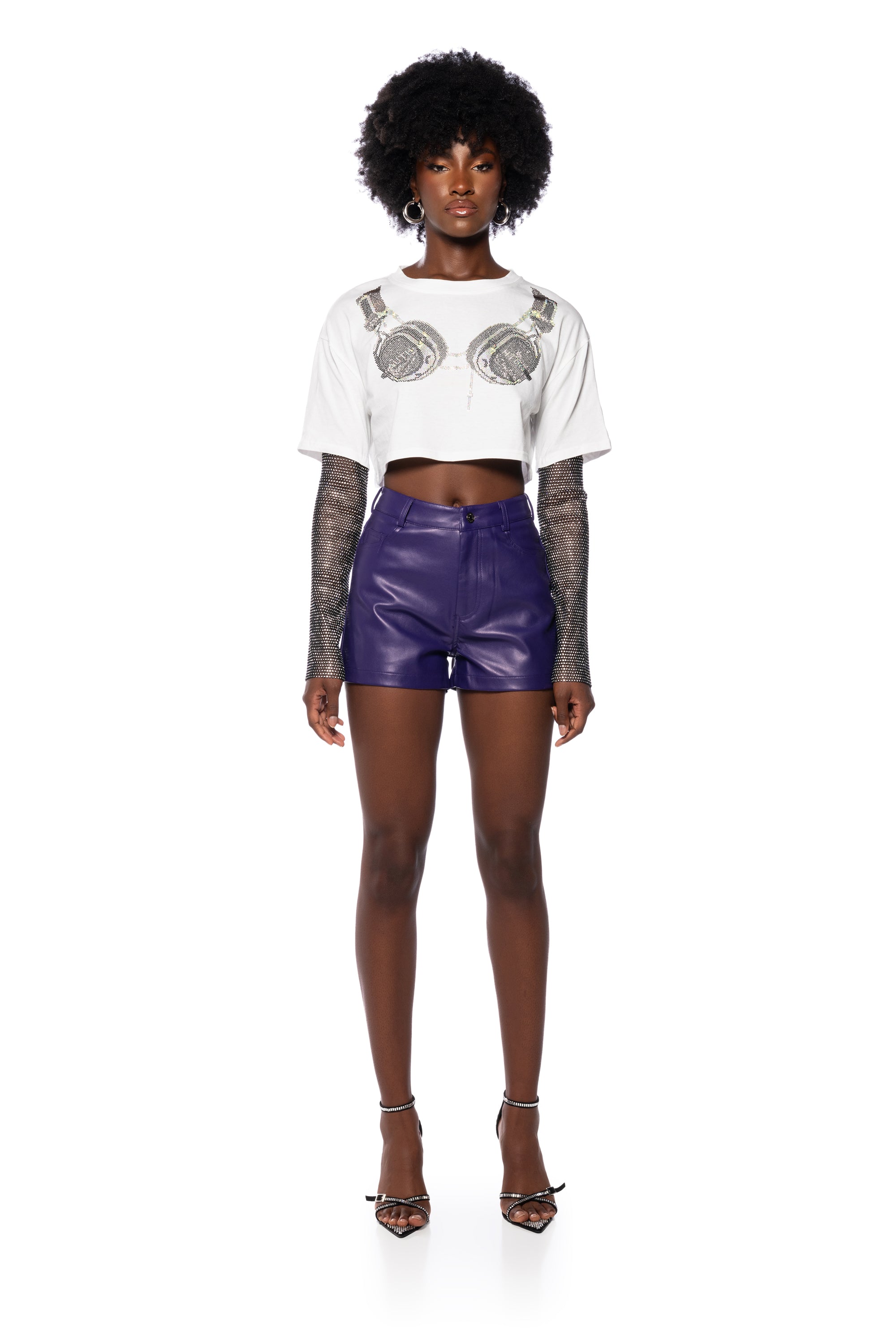 Extra View Te Quiero Faux Leather Short In Purple 7