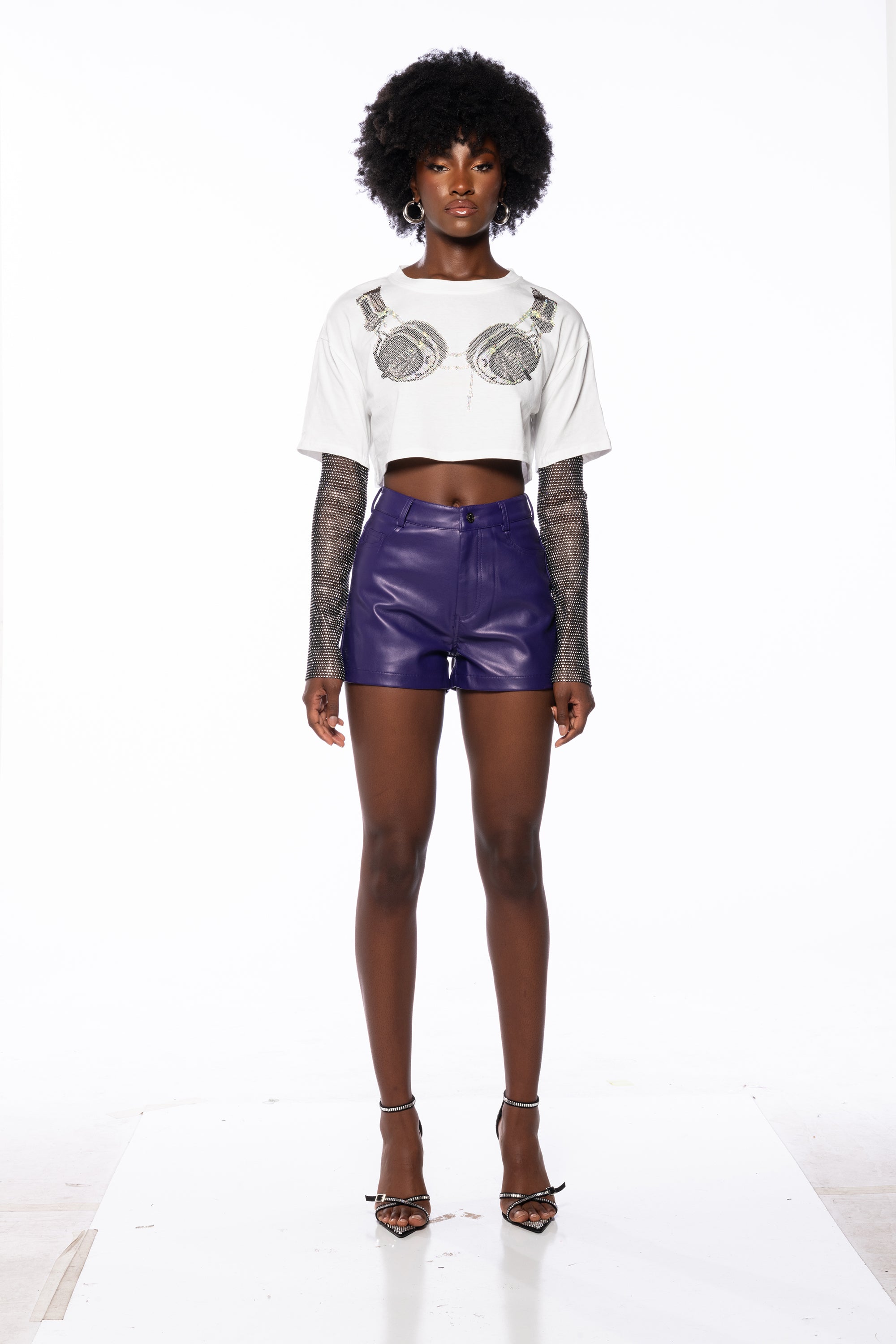 Extra View Te Quiero Faux Leather Short In Purple 8