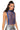 Side View Tears In The Club Open Sides Mock Neck Rhinestone Mesh Blouse In Blue