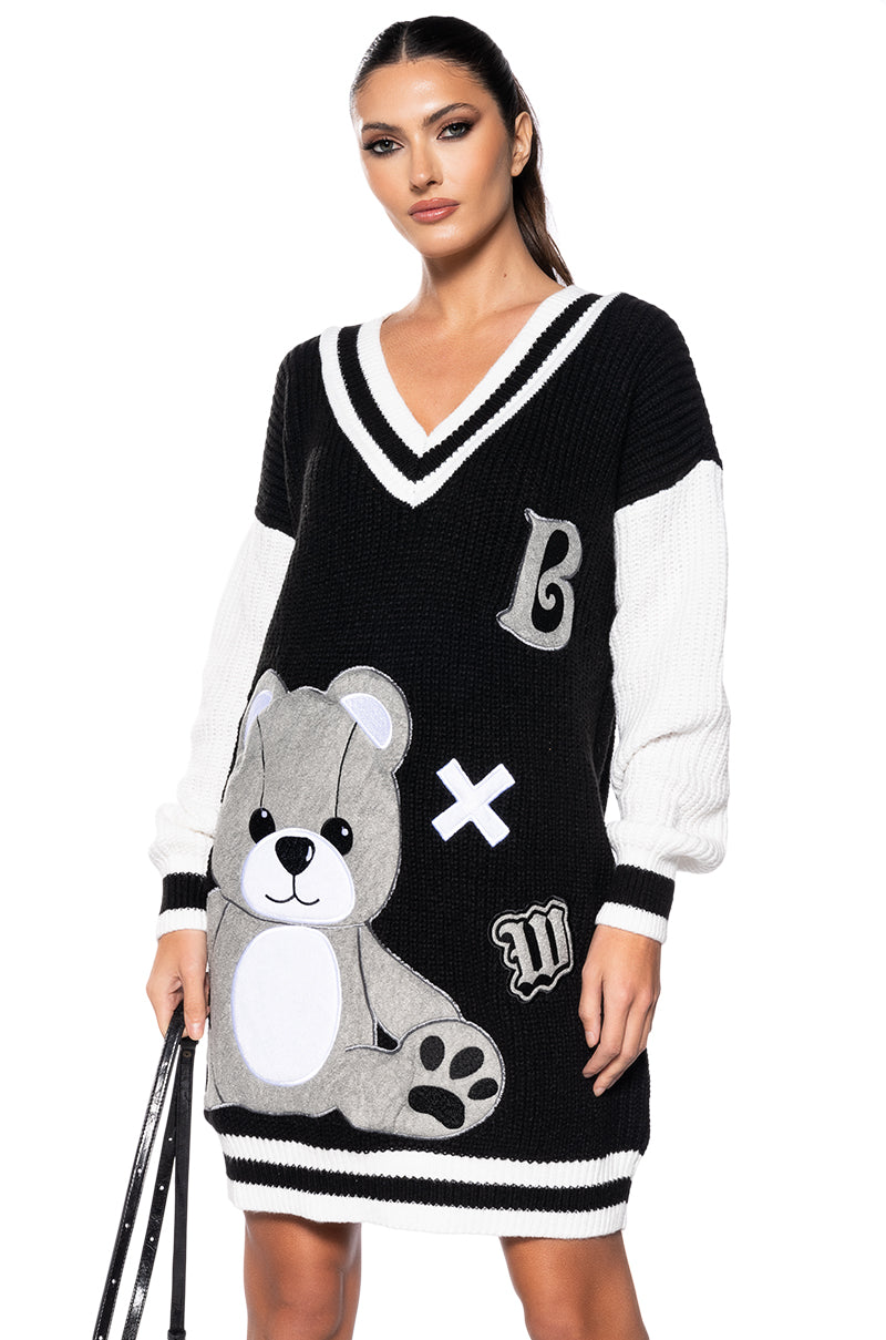 TEDDY KNIT SWEATER MINI DRESS AKIRA TEDDY KNIT SWEATER MINI DRESS AKIRA