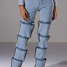 Front View Temptation High Rise Layered Wide Leg Jean