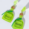 Introducing the TEQUILLLLAAAAAA EARRINGS, a pair of vibrant green earrings beautifully crafted in the shape of tequila bottles with "TEQUILA" elegantly inscribed on them. Each earring features a cork-like top and a delicate green ribbon tied around the bottle neck. The hooks are connected to small, glittery green pieces that resemble lime wedges, adding an extra touch of sparkle and fun.