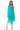 Front View Terra One Shoulder Flowy Midi Dress In Teal