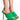 Front View Terry Cloth Stiletto Mule In Green