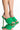 Front View Terry Cloth Stiletto Mule In Green