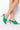 Side View Terry Cloth Stiletto Mule In Green