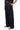 Front View Textured Satin Wide Leg Trouser In Black