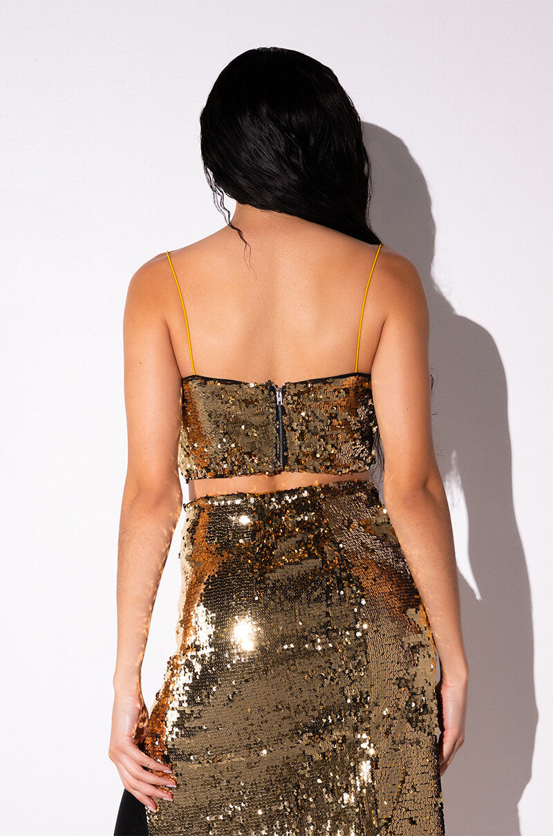 Full View Thank The Academy Sleeveless Cowl Neck Crop Top