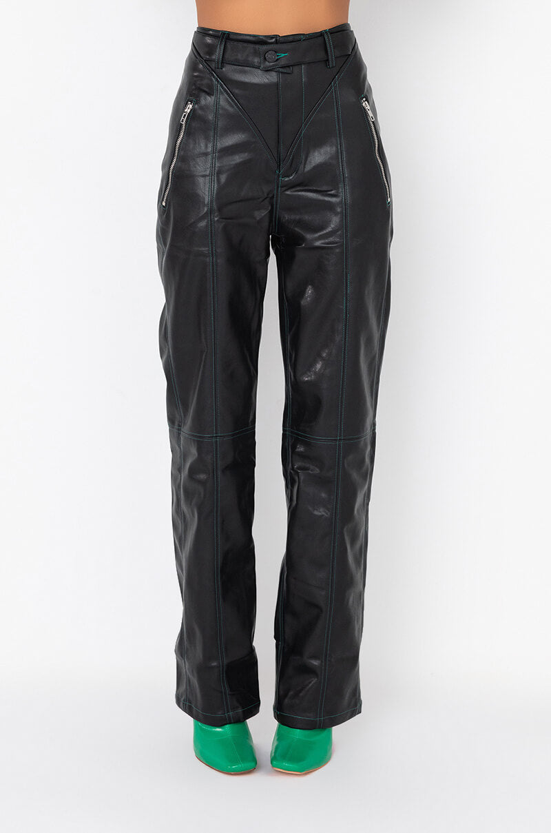 Front View Thank You, Next Faux Leather Pant