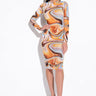 Front View Thank You, Next Long Sleeve Midi Mesh Dress