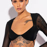 Front View That Girl Long Sleeve Bralette Mesh Top