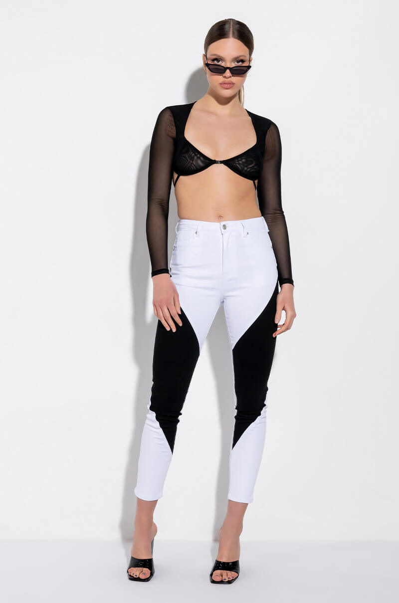 Side View That Girl Long Sleeve Bralette Mesh Top