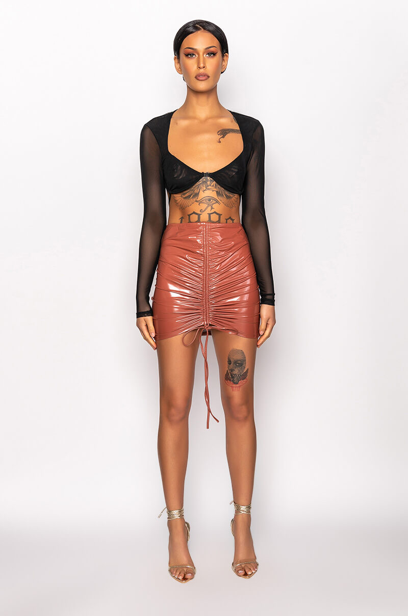 Extra View That Girl Long Sleeve Bralette Mesh Top