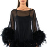 Front View That Va Va Voom Long Sleeve Sheer Trapeze Dress