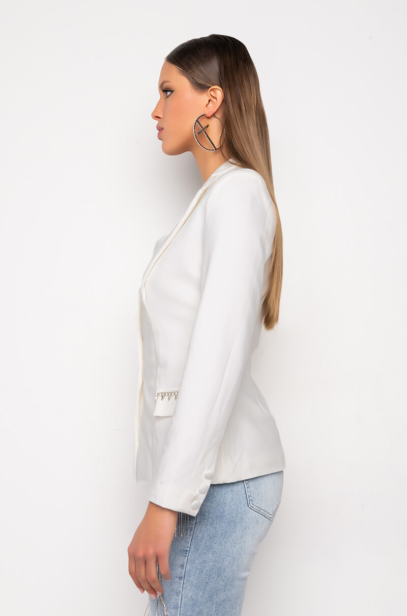 Detail View Thats Amore Sweetheart Neckline Blazer